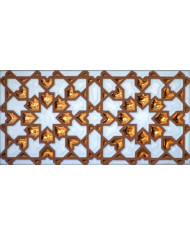 Arabian relief copper tiles MZ-007-19, Handmade in Seville