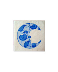 Tile 02AS-DAMALUNA10AZ, Handmade in Seville