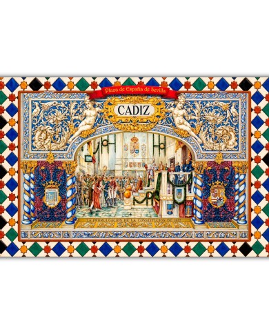 CÁDIZ PLAZA DE ESPAÑA CAD-PZA, Peint à la Main à Séville