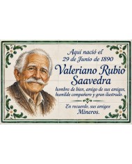 Placa conmemorativa con retrato PER009, Hispalcerámica