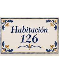 Rótulo de habitación para hotel PER011, Hispalcerámica
