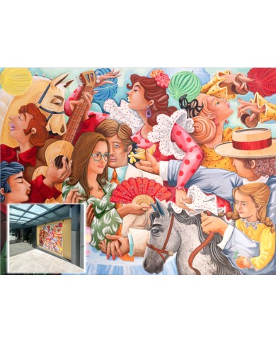 Andalusian fair mural in tiles PER013, Hispalcerámica