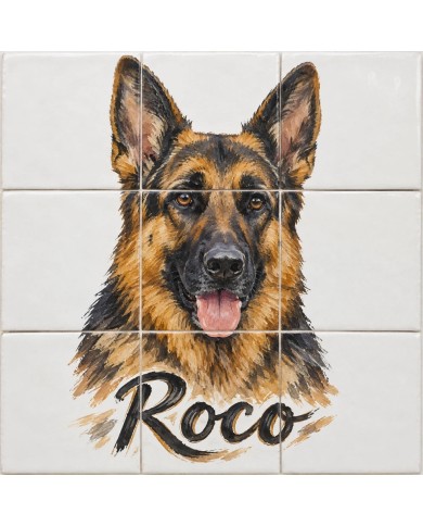Pet portrait in tiles PER014, Hispalcerámica