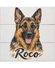 Retrato de mascota en azulejos PER014, Hispalcerámica