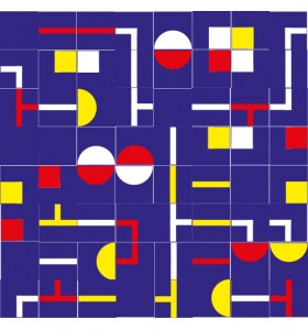 Komposition LABERINTO rot/gelb/blau