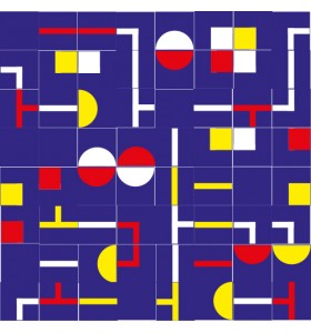 Motivo LABERINTO rojo/amarillo/azul