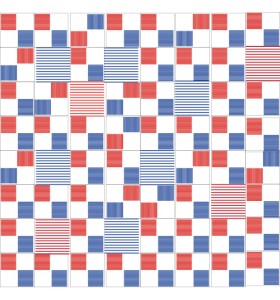 Composition RAYADO2 blue/red