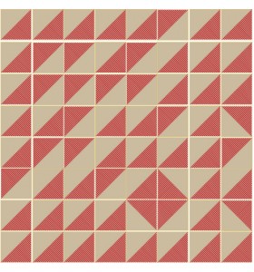 Composition CARTABON RAYAS red/beige