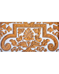 Sevillian relief copper tile MZ-053-91A, Handmade in Seville