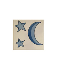 Fliesen 02AS-ESTRELLASYLUNA20AZ, Handbemalt aus Sevilla